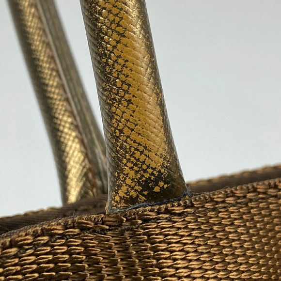 Prada Logo Handbag Tote Bag Nylon Brown - Picture 4 of 6